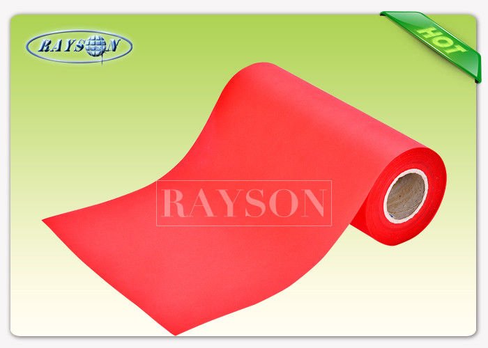 Red Color High Strength PP Spunbond Non Woven Fabric , Shopping Bag Non Woven Cloth