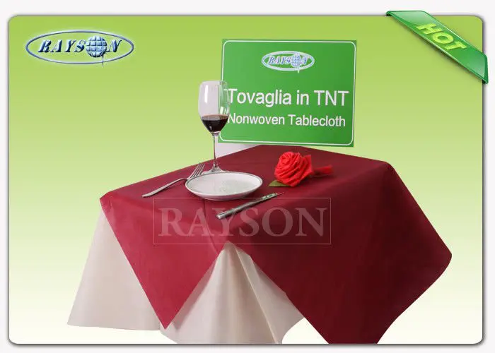 Fancy Anti bacterial 1x1m Non Slip Non Woven Tablecloth White TNT Tablecloth For Wedding