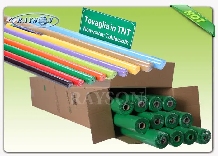 Printing or waterproof PPSB Non Woven Tablecloth in roll packing 1.2m x 25m