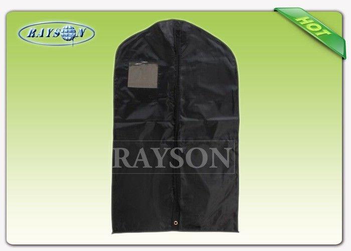Black Red Garment Packaging Bag With Name Card Window , Non Woven Cloth Bags