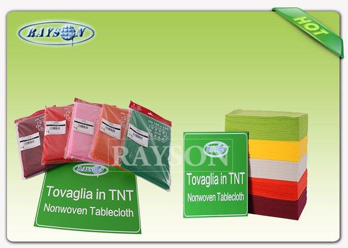 Square Size Waterproof 45g to 70g Tnt Non Woven Table Cover Disposable Tablecloths