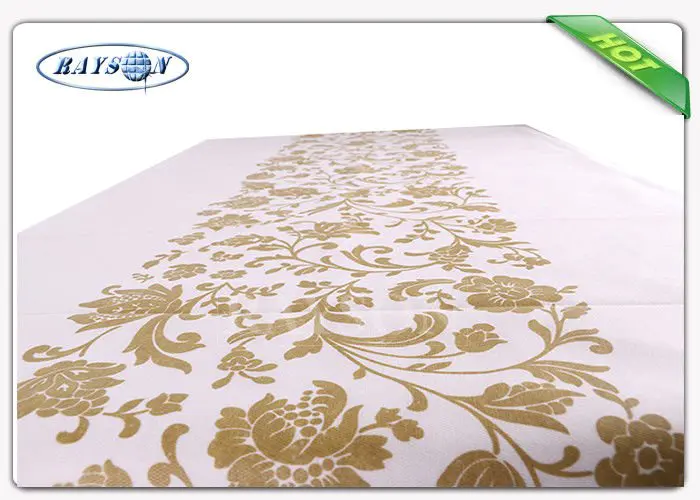 Pre - cuted Clean And Soft Six Colors Printed Non Woven Tablecloth In Folded Packaging