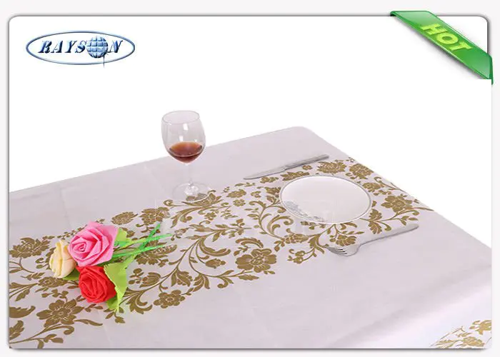 Spunbond Process Disposable Printed Table Cloth In TNT Populared For Hotel / Party